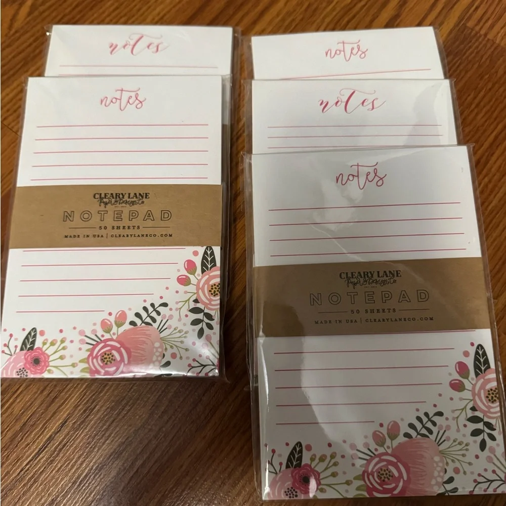 Floral Notepad Set (set of 5)- NEW